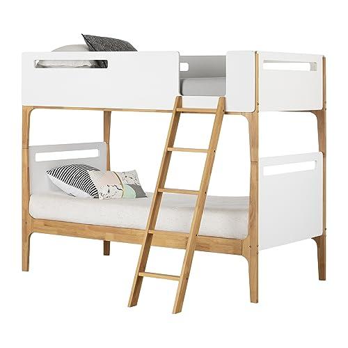 South Shore South Shore Bebble Modern Bunk Bed White and Natural Twin