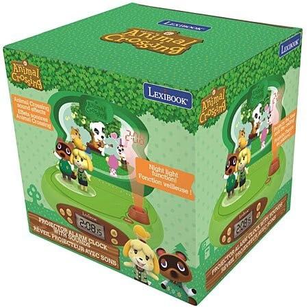 LEXiBOOK LEXIBOOK Nintendo-Animal Crossing Projector Alarm Clock for Kids-with Night Light and Time Projection to The Ceiling, Sound Effects, Boys, Girls, Green