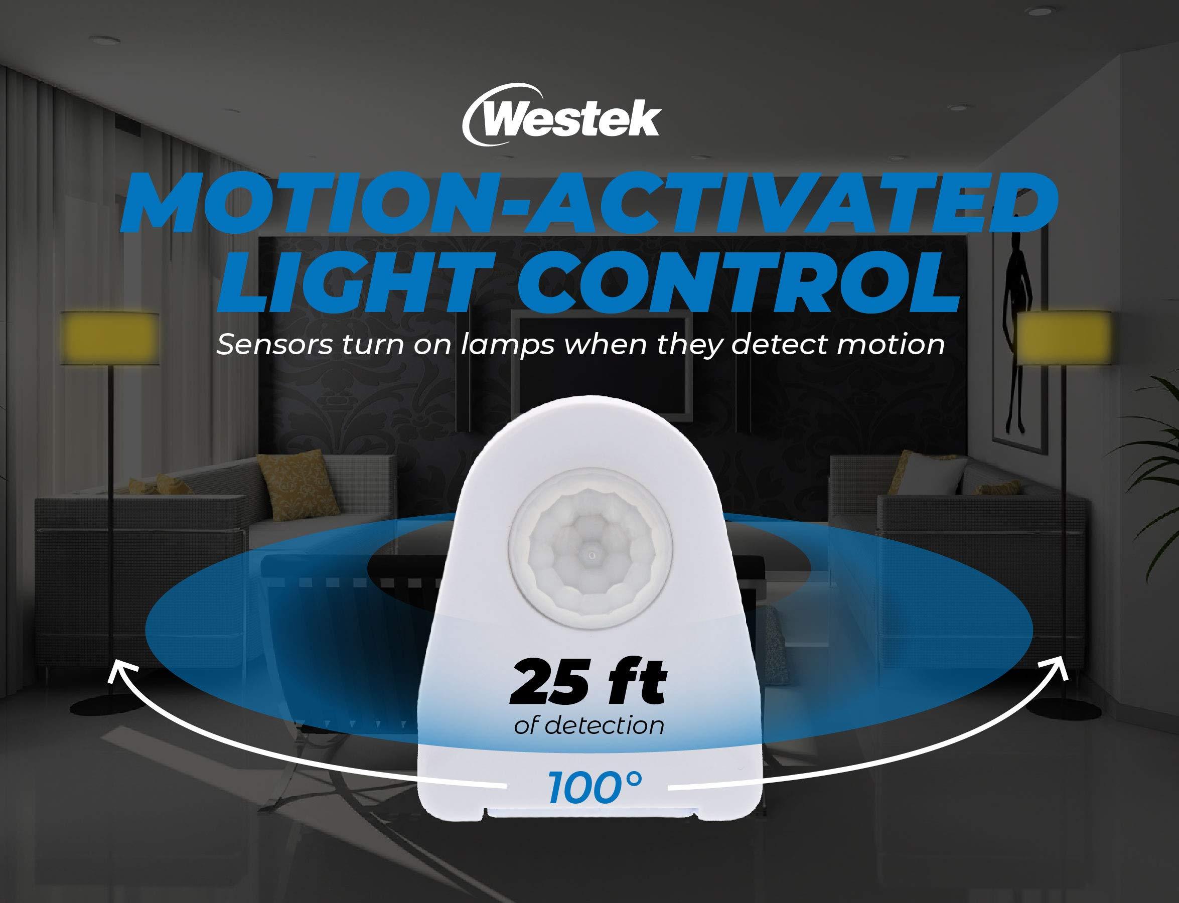 Westek Westek MLC12BC-4 Indoor Plug-in Corded Motion Activated Light Control, Single, White