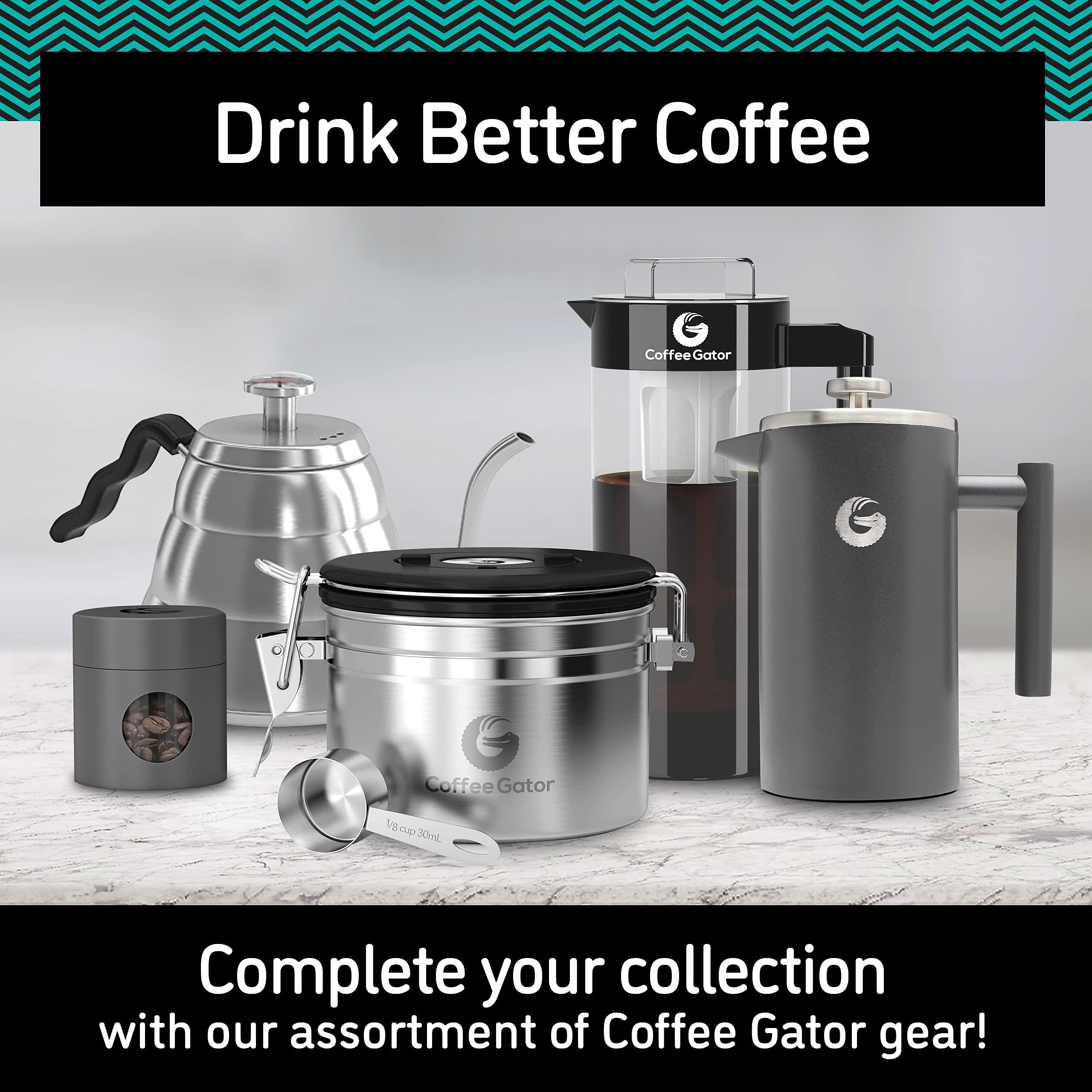 Coffee Gator Coffee Gator French Press Coffee Maker - 34ozThermal Insulated Brewer Plus Travel Jar - Large Capacity, Double Wall Stainless Steel - Gray