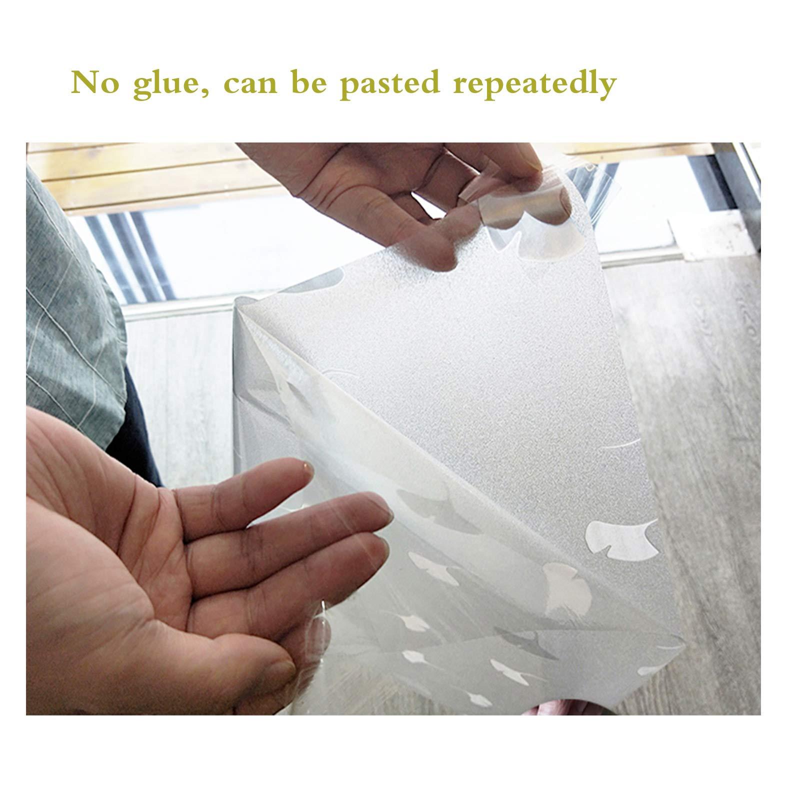 bandezid bandezid Privacy Window Film Opaque Privacy Window Sticker Door Cover Anti-UV Static Non-Adhesive Static Cling Glass Window Film for Office or Home Multiple Colors and Sizes-White 0.45x9m