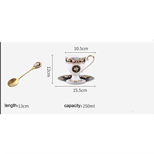 efkerggjgtgtgjhpwelp Tea Cup Set Porcelain Tea Cup Set Ceramic Coffee Tea Gift Sets wiith Cups Saucer and Spoons Service Flower Tea Cup (2 pcs) ()