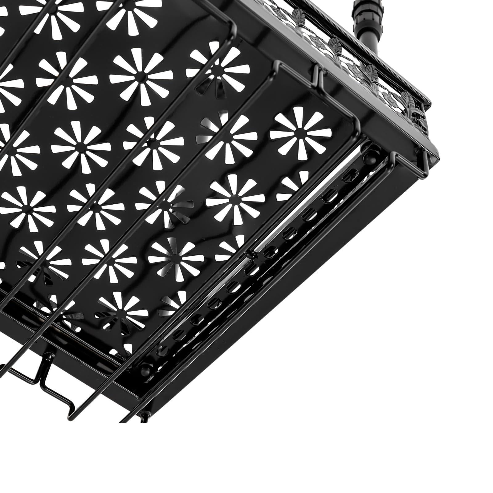 CNCEST Black Vintage Wine Glass Rack, 13.78\"- 21.65\" Height Adjustable Ceiling Mounted Hanging Wine Bottle Holder Stemware Hanger Rack Metal Bar Floating Shelf for Bar Kitchen, Capacity: 36 Goblets(L: 90cm)