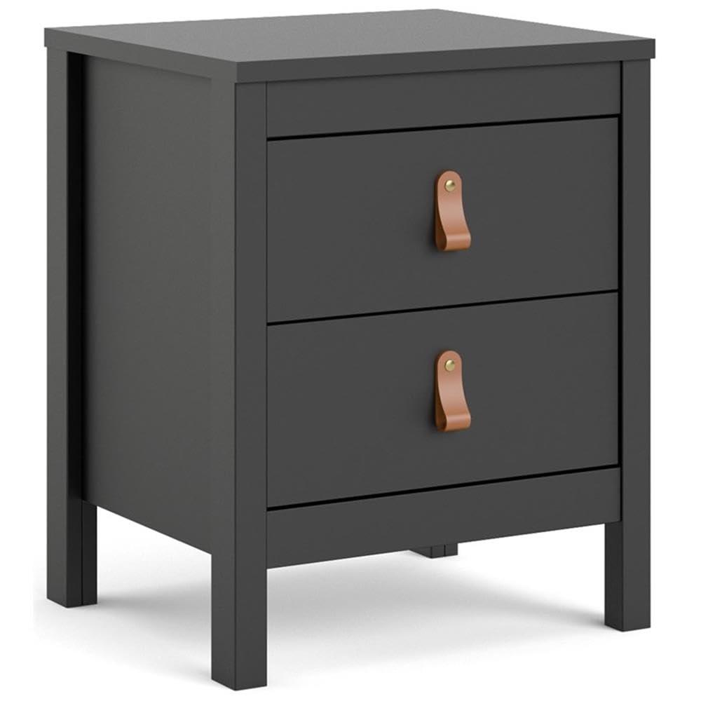 Tvilum Tvilum, Black Matte Madrid 2 Drawer Nightstand