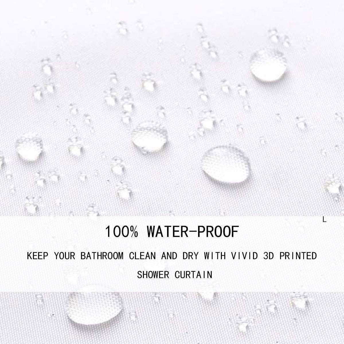 Homewish American Flag Shower Curtains,Abstract Baseball Bathroom Curtains for Kids Teens Adult,Ball Games Waterproof Bath Curtains,with 12 Hooks Suits for Bathtub, 72\" W x 78\" L,Red and White