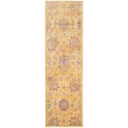 Safavieh Safavieh Sevilla Collection Runner Rug - 2\'2\" x 7\', Gold & Multi, Vintage Distressed Viscose Design, Ideal for High Traffic Areas in Living Room, Bedroom (SEVB814E)