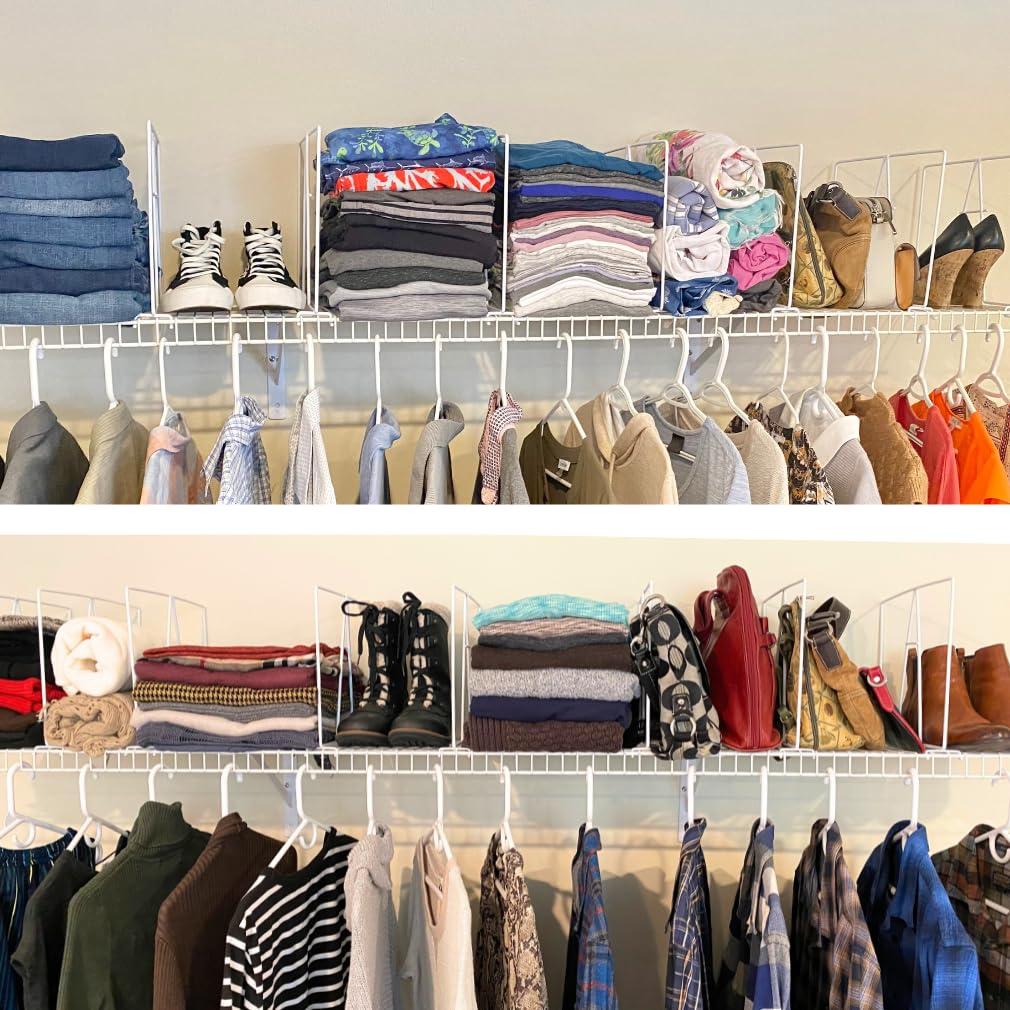 Evelots Evelots Tall Wire Shelf Dividers -8 Pack- Closet Storage & Organization for Office/Pantry/Garage Shelf Separator - Easy Clip-No Tool - Solid Coated Steel