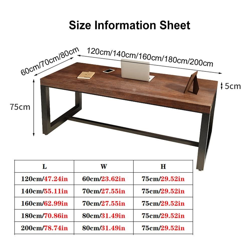 N/ LCYDMJ Computer Desk Modern Minimalist Solid Wood Desk, Home Office Computer Desk Conference Table, Multifunctional Kitchen Dining Table Tea Table, Easy Assembly (Size : 120cm/47.24in)
