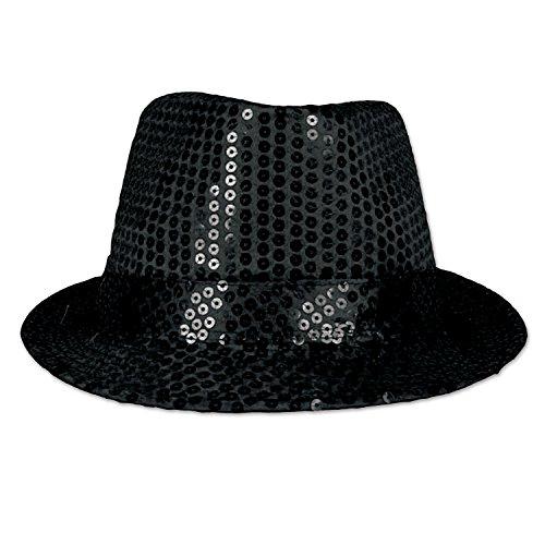 Beistle Beistle Black Glitz 'N Gleam Fedora, Black