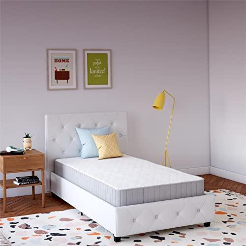 Signature Sleep Signature Sleep,Polyester Tranquility 6 Inch 2-Sided Flippable Bonnell Spring Coil Mattress, Twin Size,Medium GreenGuard Gold Certified,White