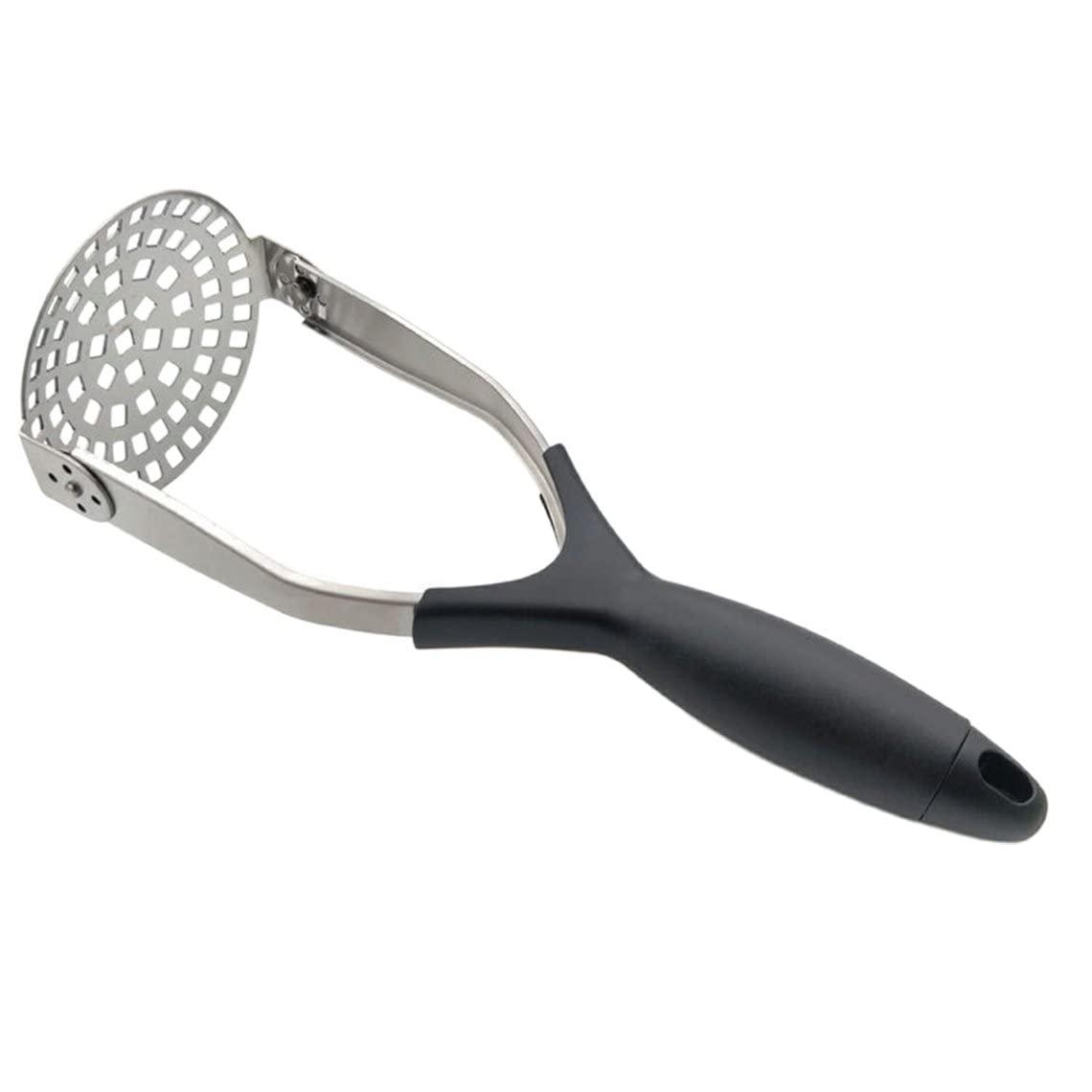 Greewen Greewen Potato Press Masher Professional Vertical Foldable Handle Stainless Steel, Black and Sliver, Medium