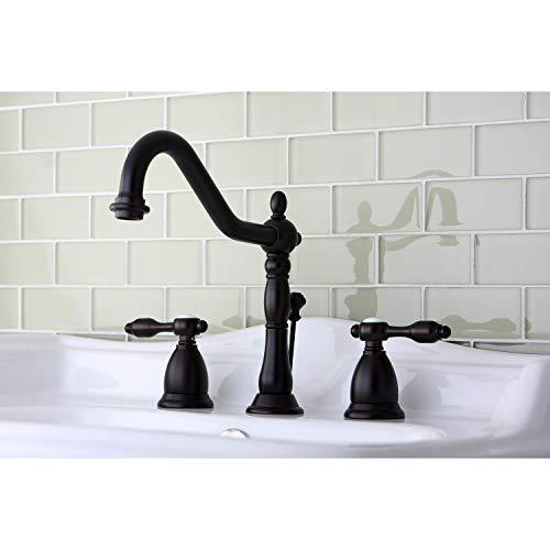 Kingston Brass Kingston Brass KS1995TAL Tudor Widespread Lavatory Faucet with Brass/ABS Pop-Up, 6-1/2-Inch, Oil Rubbed Bronze
