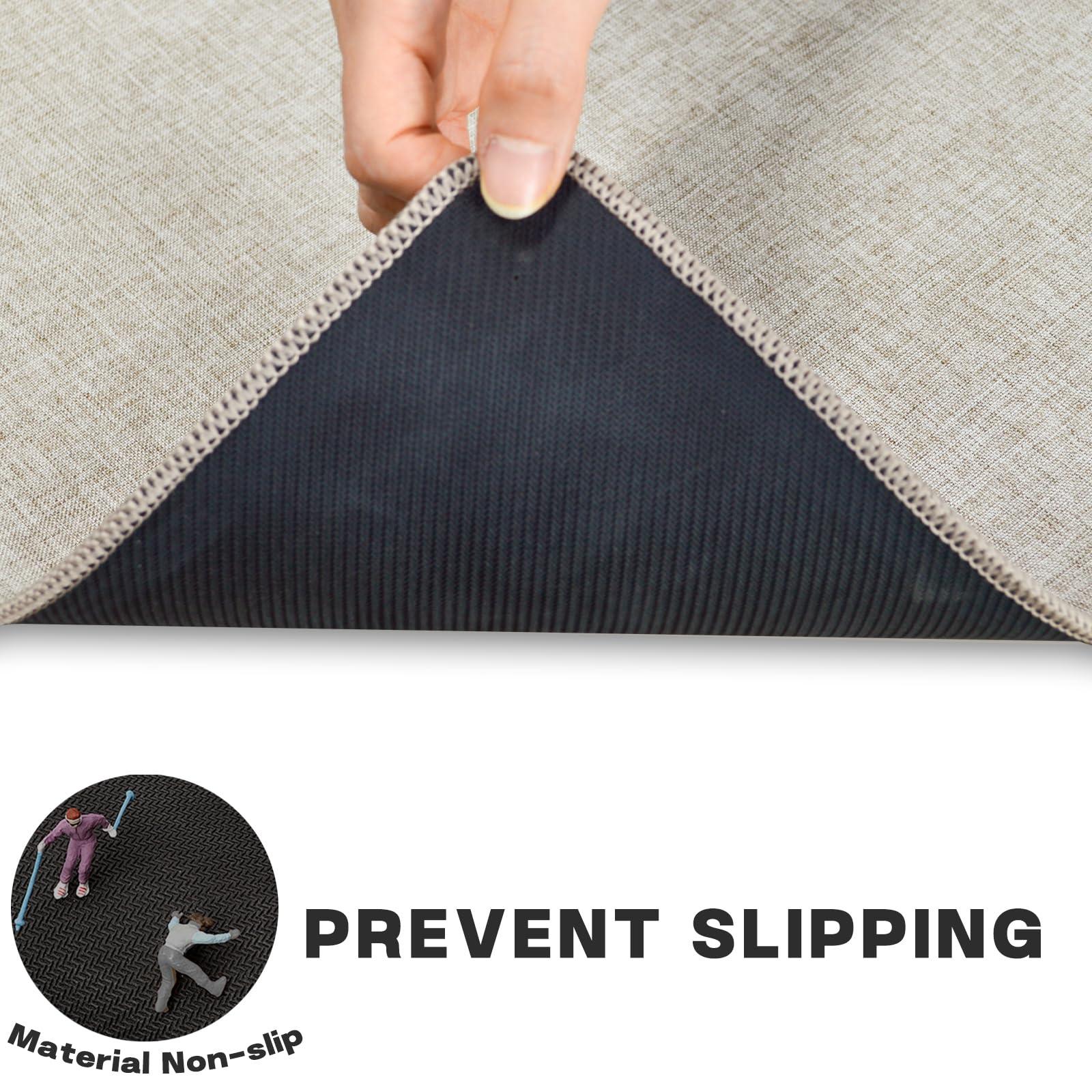 Yancorp Yancorp 2\'x3\' Ultra Thin Door Mat Indoor for Inside Entry Way Very Thin Floor Mats Fit Under Door Ultra Thin Beige Bath Mat Under Door Super Thin Front Door Mat Outdoor Rug Non Slip Washable