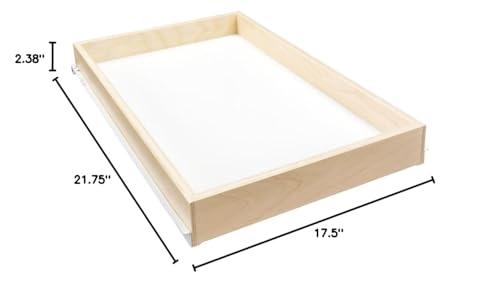 Shelves That Slide Sliding Pull-Out Shelf For Cabinets (Kitchen Cupboards, Pantry Drawers, Bathroom Storage, etc.) 2 3/8\" Tall - 21 3/4\" Deep - Includes 3/4 Slides & Base Mounting - Clear Opening Width: (18.375\" (3/8))