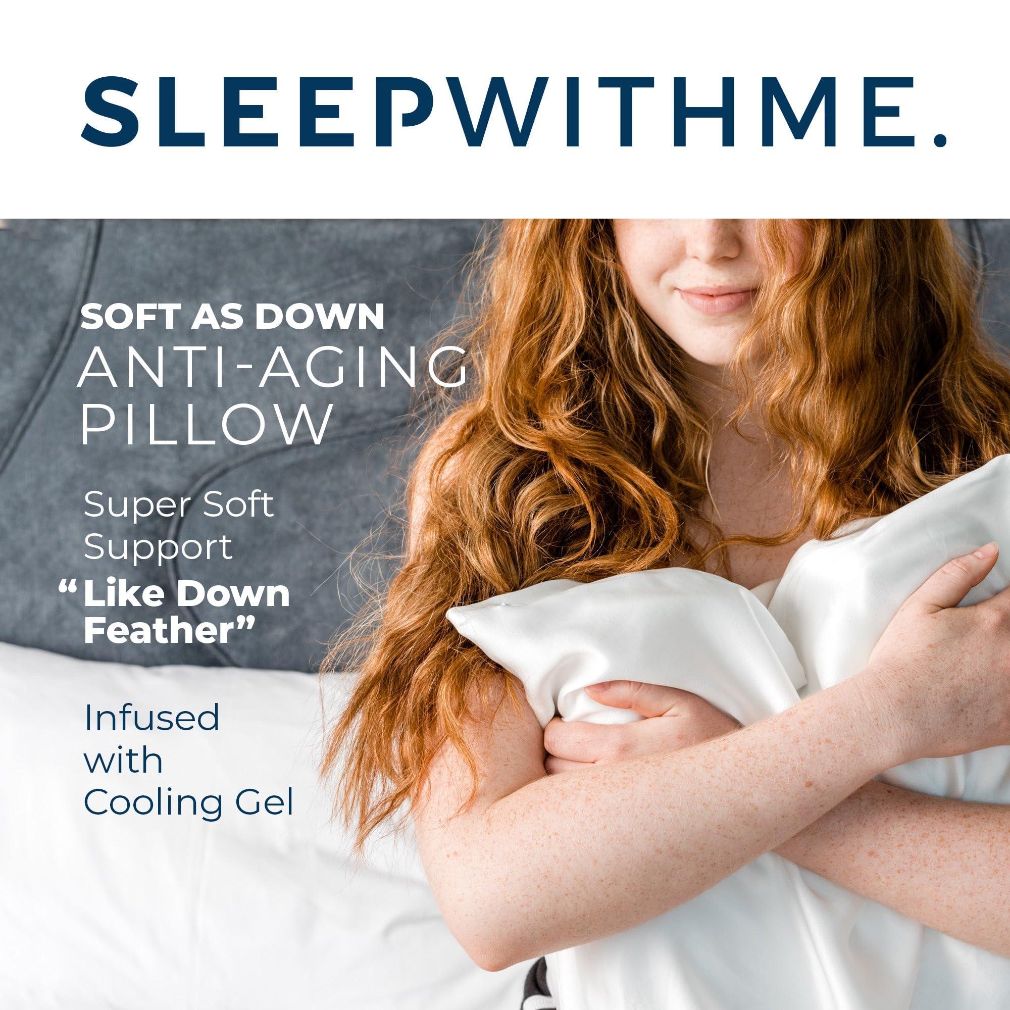 sleepwithme. sleepwithme. Pro Beauty Anti-Aging Pillow with Cooling Memory Foam Pillow for Back, Stomach, Neck - Firm Medium-High Loft