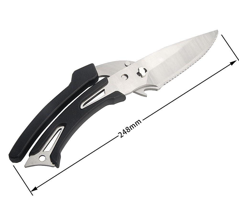 ILEAF ILEAF Kitchen Poultry Shears, Anti-Slip Handle and Safety Lock, Poultry Scissors for Meat, Chicken, Bone, Turkey, Fish Vegetable Cutting (ABS Handle)