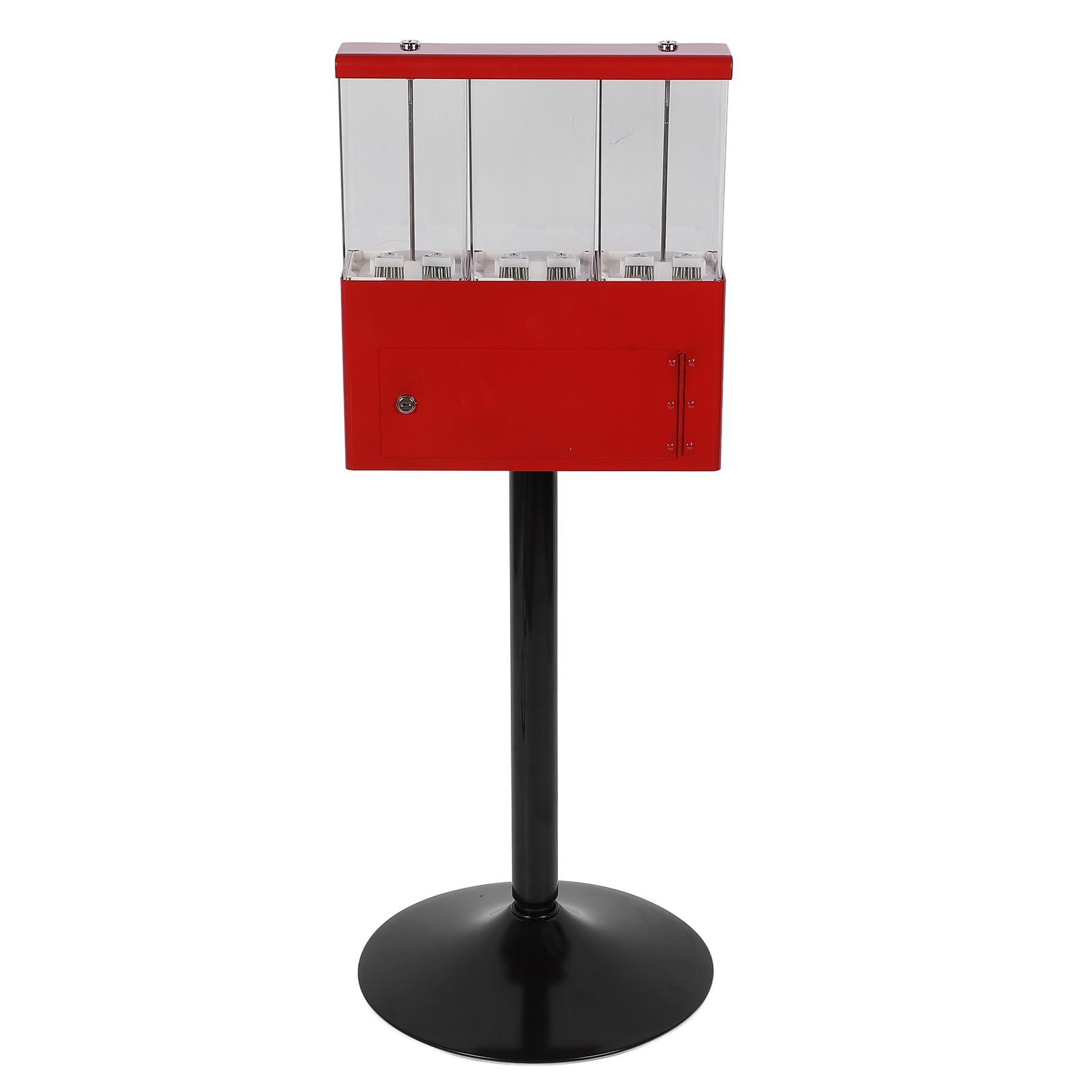 NOENNULL Commercial Vending Machine, Large Business Vending Machines Candy Vending Machine with Stand Anti Theft Keys 3 Individual Candy Boxes Operated for Store