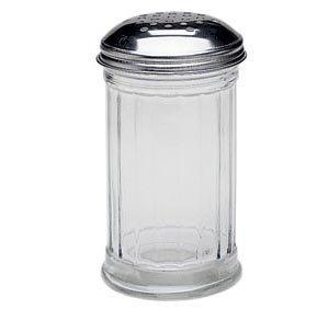 Libbey SET of 2 - 12 Oz. (Ounce) Multi-purpose Spice Seasoning Grated Cheese Shaker Retro Dispenser, Glass Jar, Perforated Stainless Steel Lid