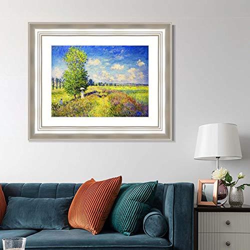INVIN ART INVIN ART Framed Canvas Art Giclee Print The Summer, Poppy Field, 1875 by Claude Monet Wall Art Living Room Home Office Decorations(Classic Silver Frame with Mat,20"x24")