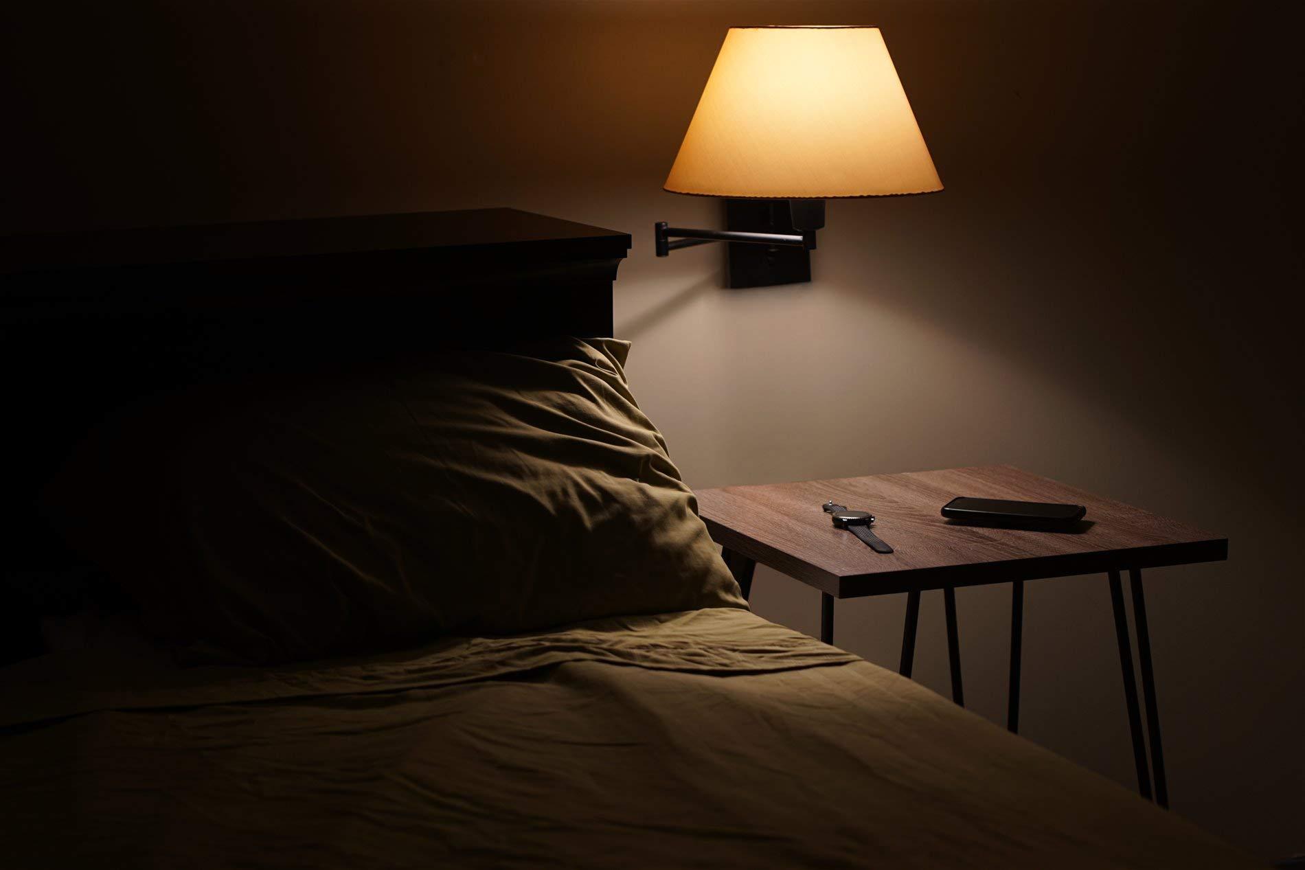 Kira Home Kira Home Cambridge 13\" Swing Arm Wall Lamp - Plug in/Wall Mount + Golden Bronze Fabric Shade, 150W 3-Way, Black Finish, 2-Pack