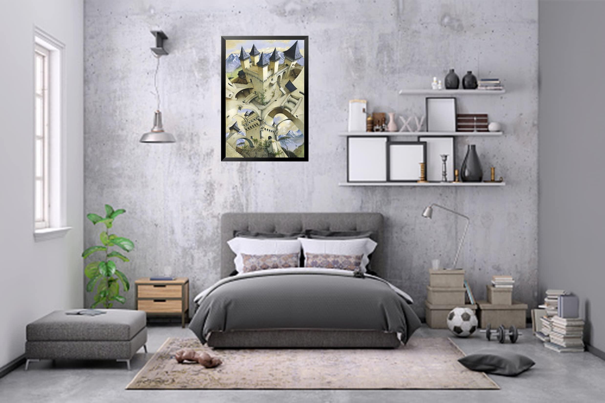 Buyartforless Buyartforless FRAMED Castle of Illusion by Irvine Peacock 36x24 Surreal Illusion Art Print Poster