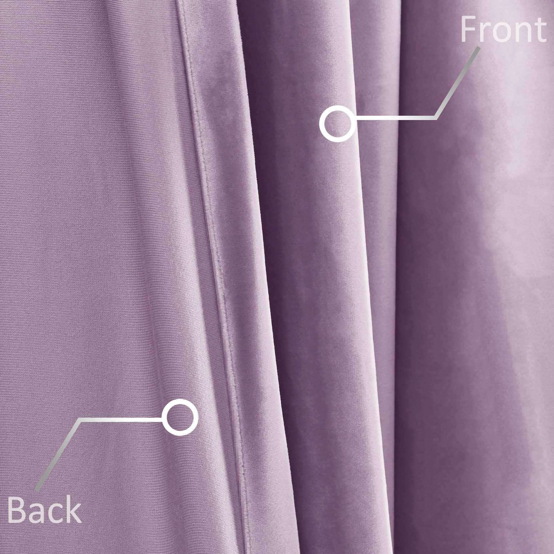 Fcosie Fcosie Extra Long Grommet Curtains - Custom Made Soft Velvet Drapes 10 to 24 feet Length - Room Darkening Window Panels in Violet - High Curtains for Living Room, 100" Wide by 204" Long, 1 Panel
