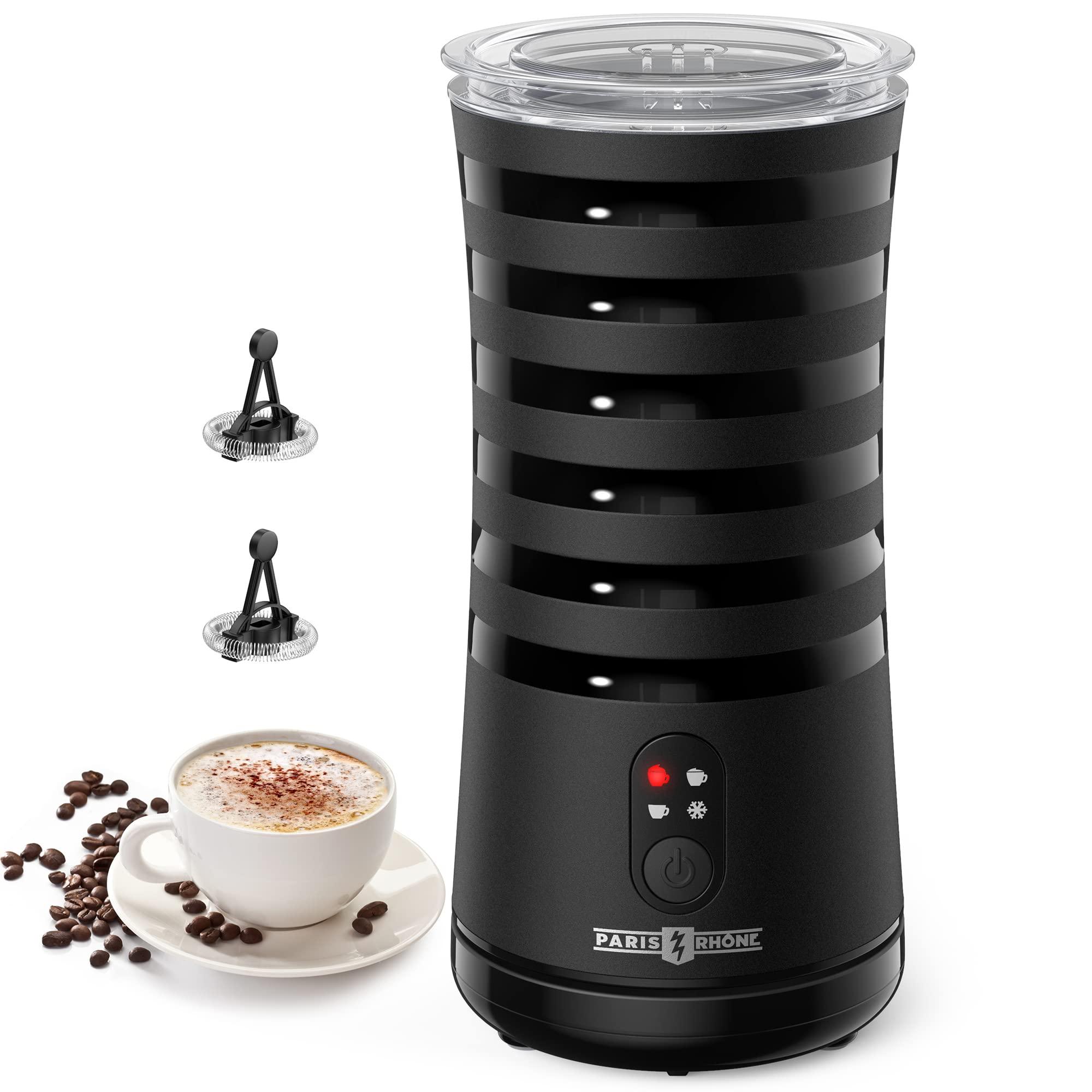PARIS RHNE Milk Frother, Paris Rhne Milk Frother and Steamer for Hot and Cold Foam, 4-in-1 Electric milk frother for coffee, Quiet Milk Steamer with Auto Shut OFF, Milk Warmer for Latte, Cappuccino, Macchiato