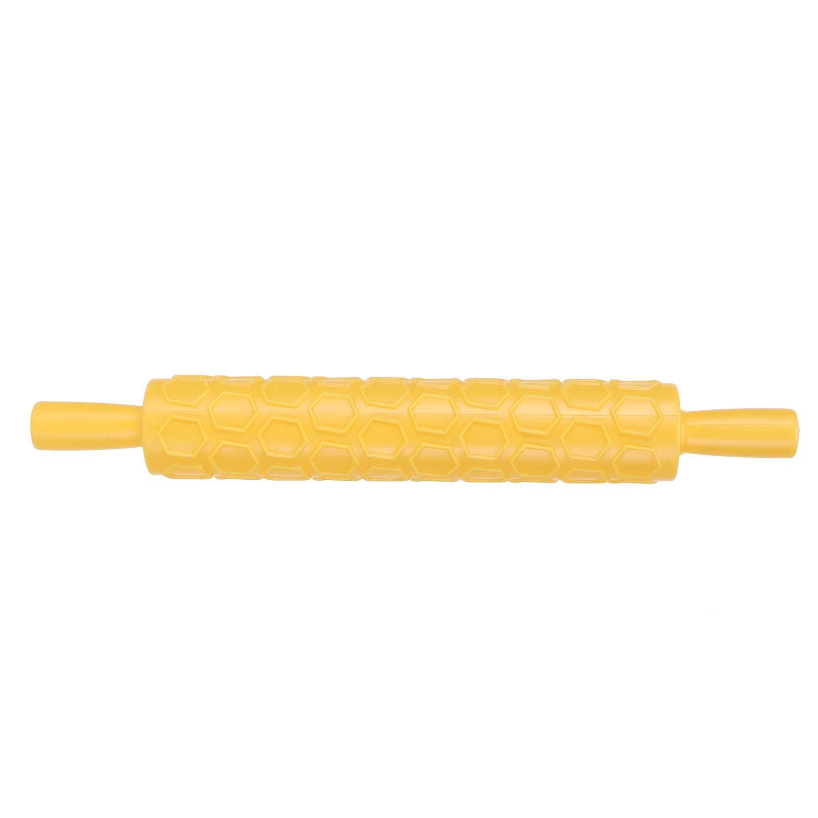 Milltrip Embossed Rolling Pin, Fondant Roller Plastic Handle Rolling Pin for Biscuits Pastry Cake Decoration(#2)