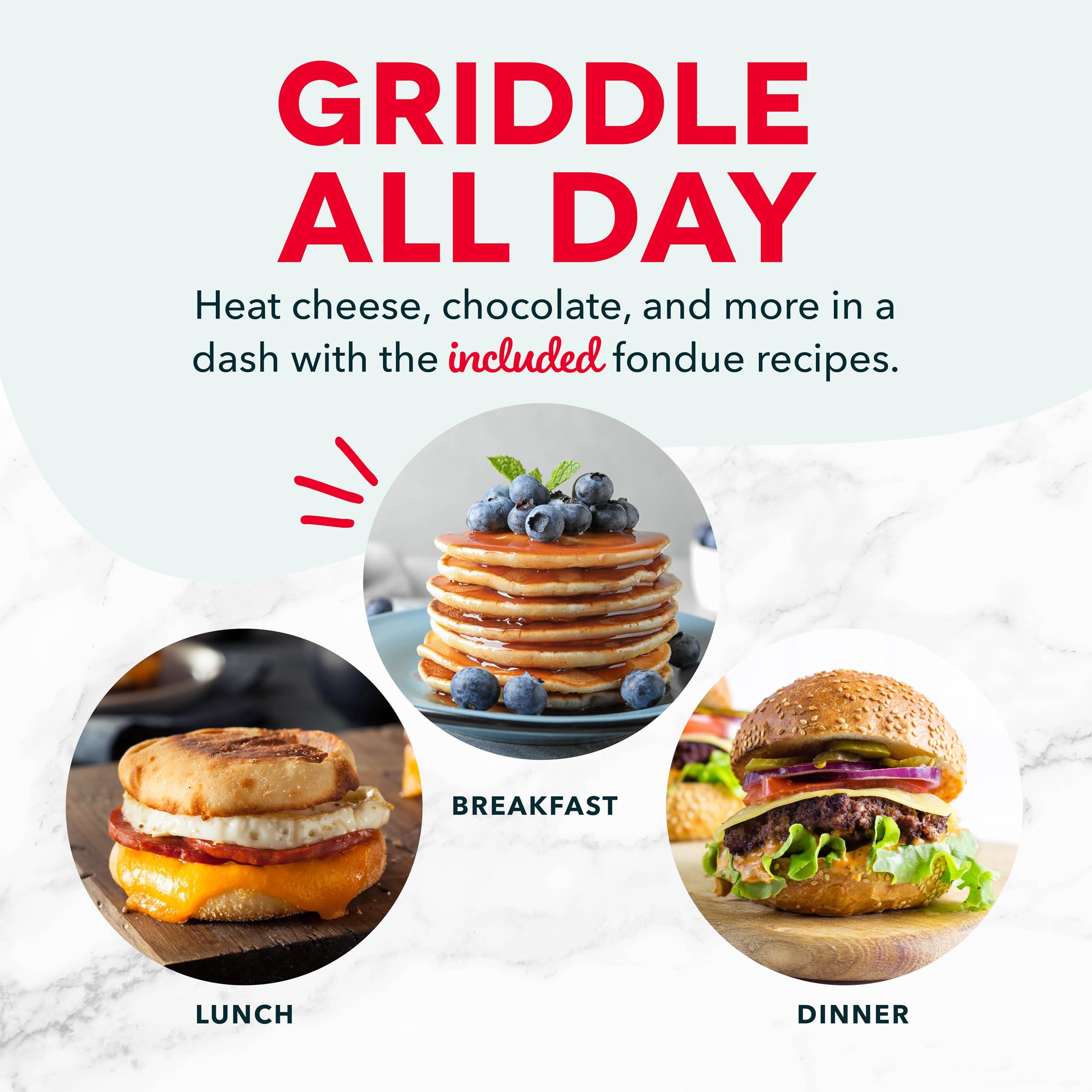 DASH DASH Mini Maker Electric Round Griddle for Individual Pancakes, Cookies, Eggs & other on the go Breakfast, Lunch & Snacks with Indicator Light + Included Recipe Book - White