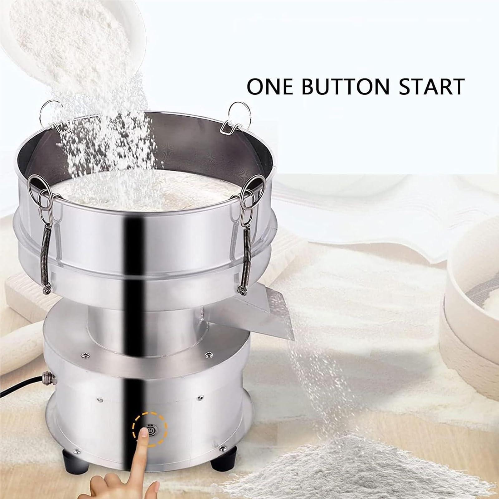 HENGCMM HENGCMM Automatic Powder Sifter Machine Automatic Sieve Shaker Vibrating Machine Flour Sifter Electric Vibrating Sieve Machine 50W Sifter Shaker Machine 1350 r/min for Flours, Herbal Powder,10cm-110V