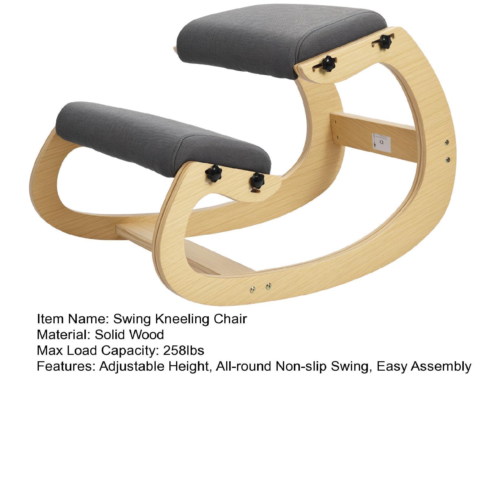 cdar Ergonomic Kneeling Chair, Rocking Office Chair Adjustable Stool Knee Chair Office Sitting Posture Correction Chair Student Studying Upright Posture Chair for Home Office Neck or Back Pain (258lbs) 1