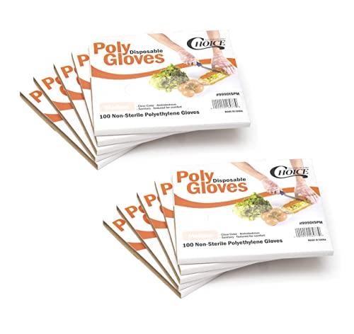 Choice Organic Choice Poly Disposable Polyethylene Gloves (Pack of 1000 - Medium)