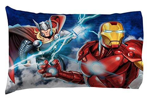 Jay Franco Marvel Avengers Blue Circle 5 Piece Full Bed Set - Includes Reversible Comforter & Sheet Set - Bedding Features Captain America & Iron Man - Fade Resistant Microfiber (Official Marvel Product)