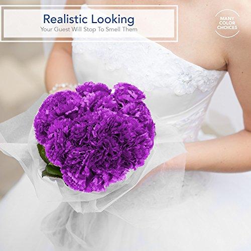 Royal Imports Royal Imports Artificial Carnations, Silk Faux Flowers, for Funeral Arrangements, Wedding Bouquets, Cemetery Wreaths, DIY Crafts - 100 Single 5" Stems - Hot Pink