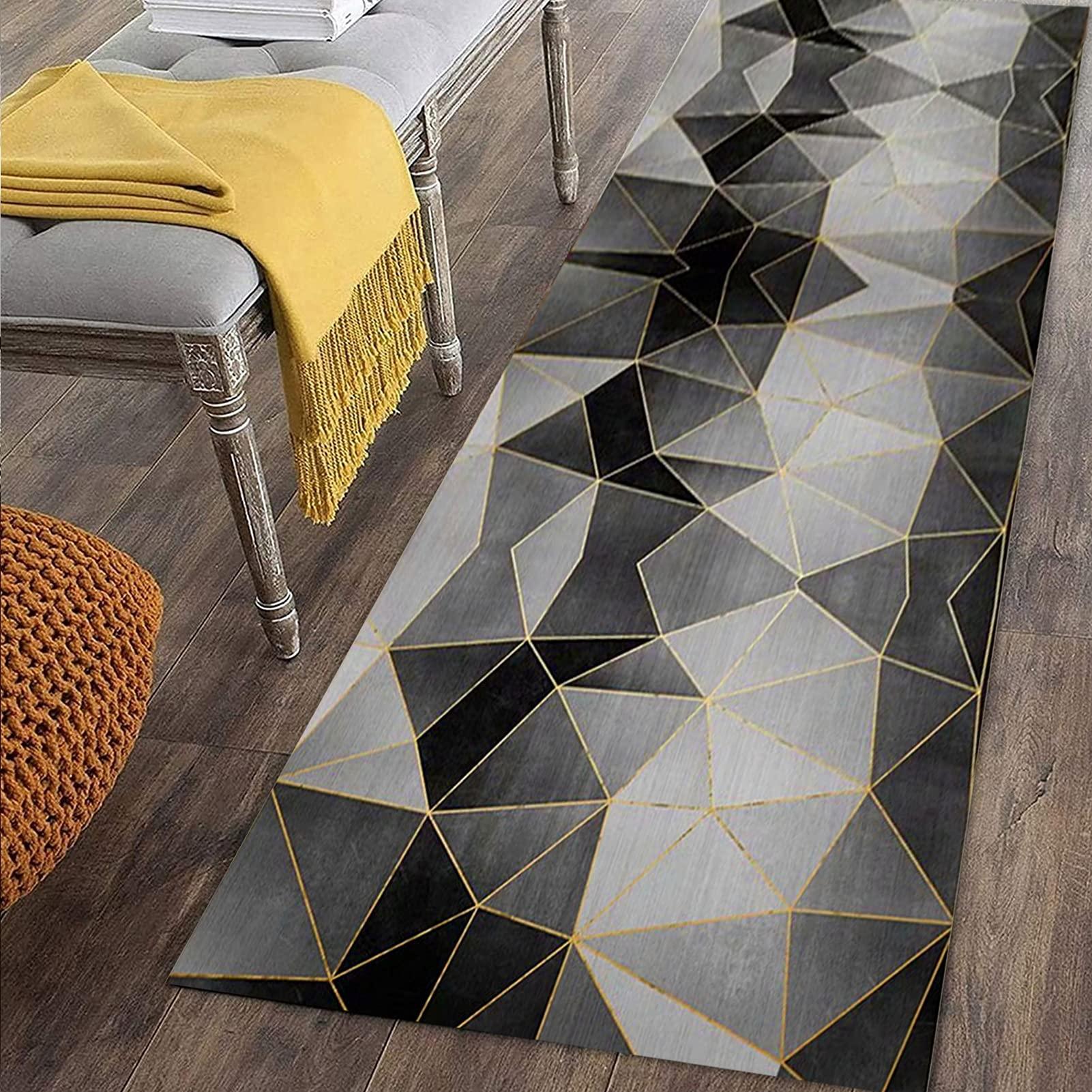 HYEYXKK HYEYXKK Geometric Narrow Hallway Runner Rug with Non Slip Backing, 1m/1.5m/2m/2.5m/3m/3.5m/4m/4.5m/5m/5.5m/6m Carpet Runners, Floor Mat for Living Room/Kitchen/Bedroom (Size : 3.3 ft x 16.4 ft)