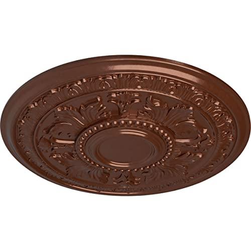 Ekena Millwork Ekena Millwork CM30TECPS Tellson Ceiling Medallion, 30 5/8\"OD x 2 1/2\"P (Fits Canopies up to 6 3/4\"), Hand-Painted Copper Penny