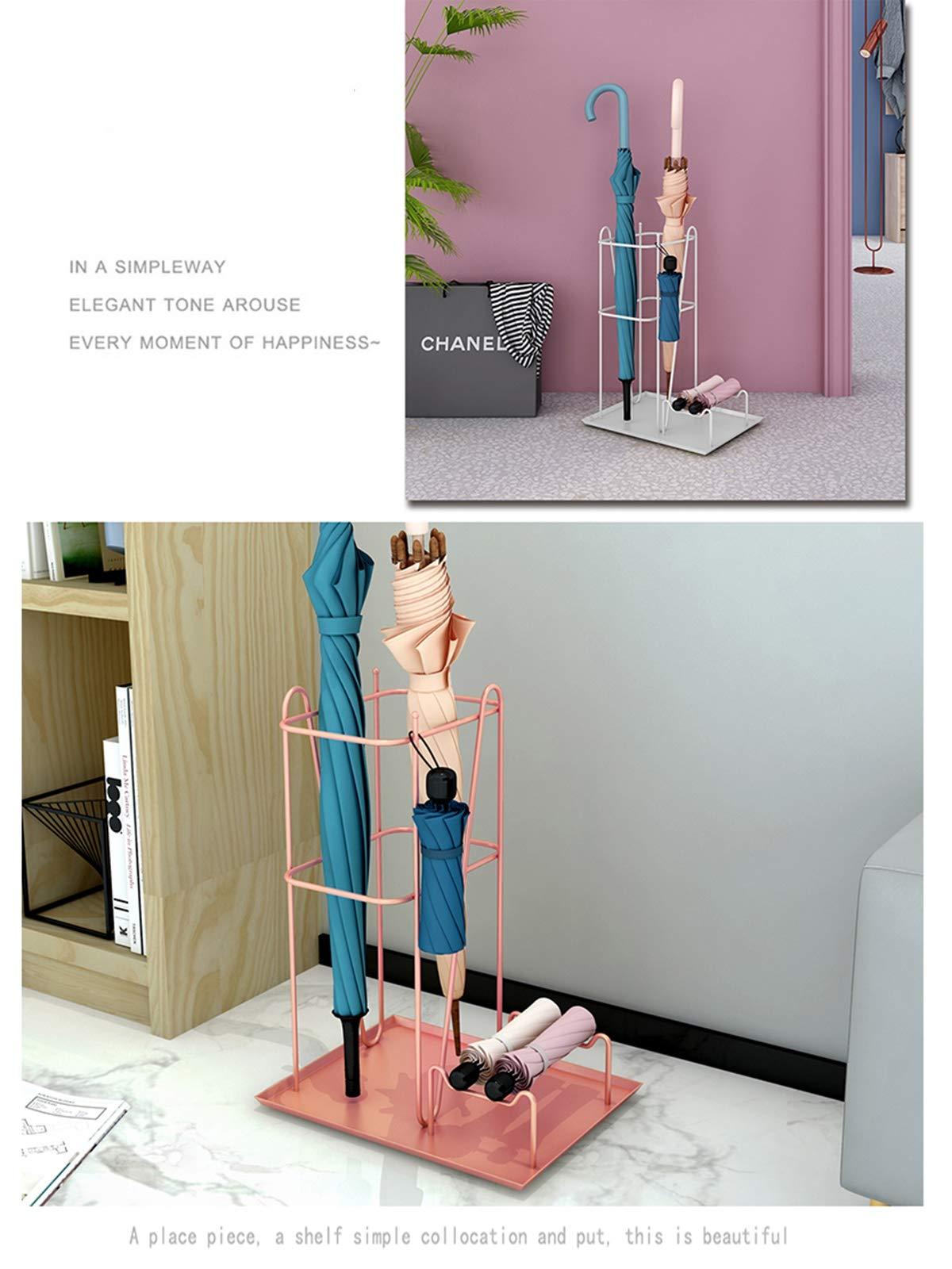 Umbrella Racks Umbrella Racks Metal Umbrella Stand Holder, Indoor Umbrella Stand Holder with Drip Tray, Entryway Organizer That Can Place Umbrellas Freely (Color : White)