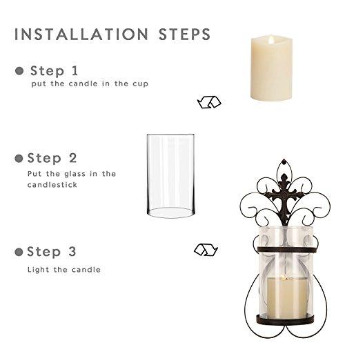 FrameArmy FrameArmy Cast Iron Vertical Wall Hanging Accents Candle Holder Sconce (Set of 2) (SD005)