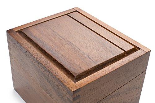 Ironwood Gourmet Ironwood Gourmet Acacia Wood Recipe Box with Divider Tabs, 2 Compartment, Single
