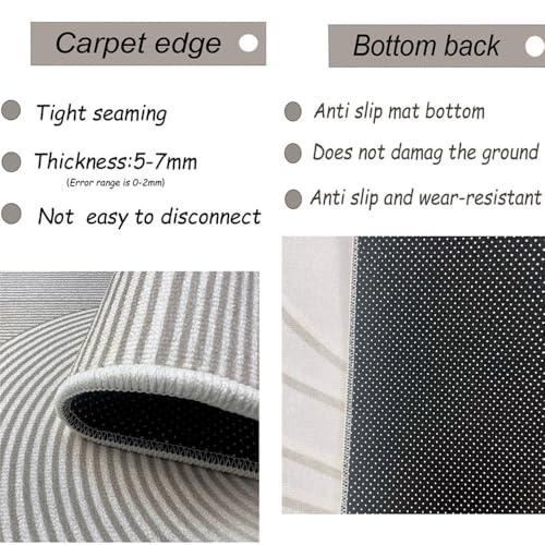 PIZZZENO Minimalist Cream Style Large Area Living Room Carpets Creative Line Rugs Beige Carpet Cloakroom Decorative Rug Balcony Carpet,AD1313,QD,160x230cm