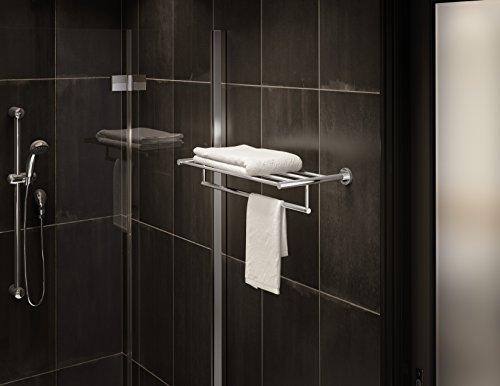 Symmons Symmons 353TS-22 Dia 22 in. Wall-Mounted Towel Shelf with Bar in Polished Chrome