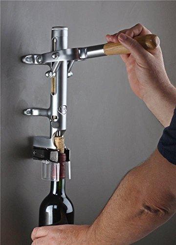 BOJ BOJ Professional Wall-Mounted Wine Bottle Opener, Corkscrew, Chrome Matt