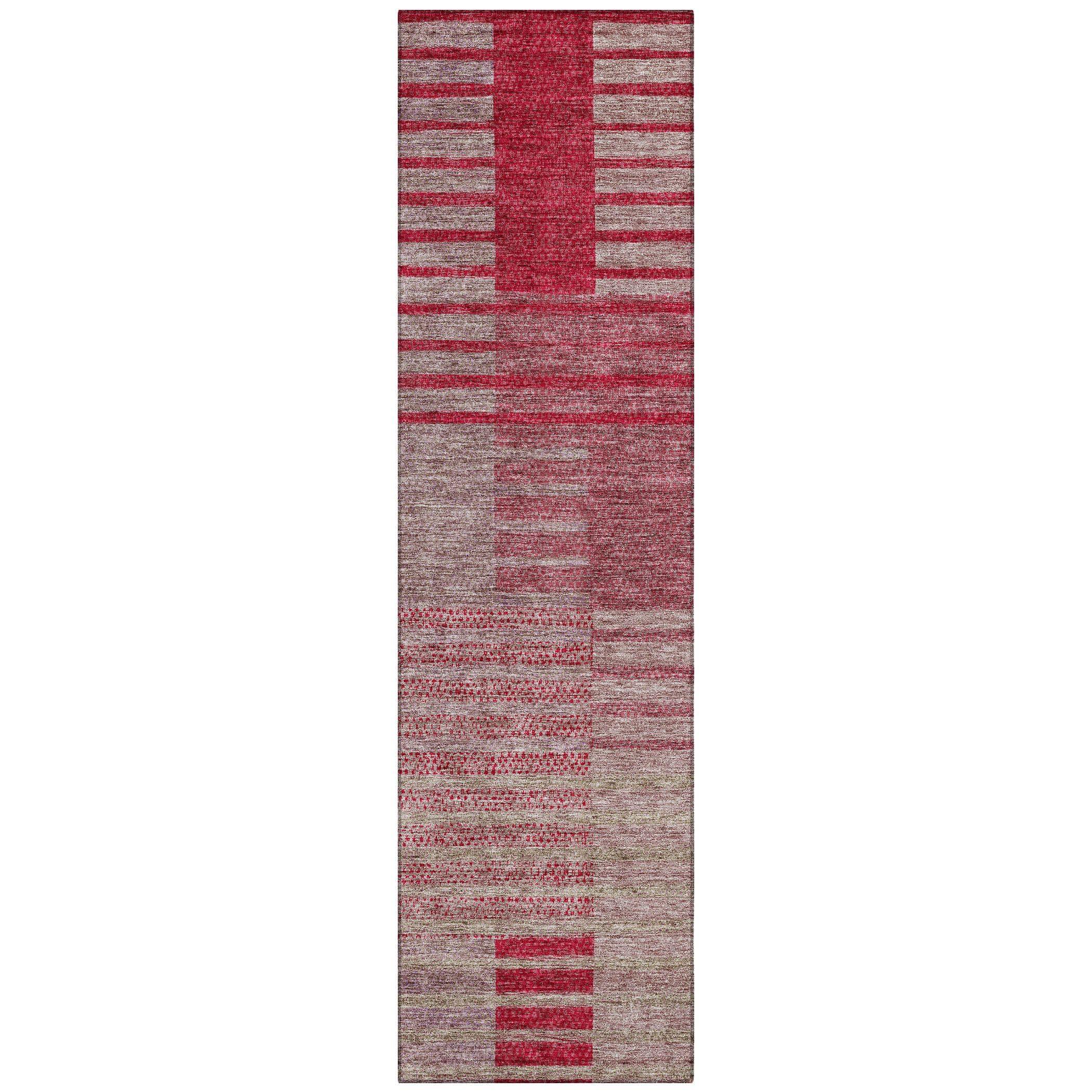 Addison Rugs Addison Rugs Chantille ACN954 Garnet 2'3" x 7'6" Indoor Outdoor Runner Rug, Machine Washable, Stain Resistant, Easy Clean, Non Shedding, Hallway, Laundry, Patio, Kitchen Rug