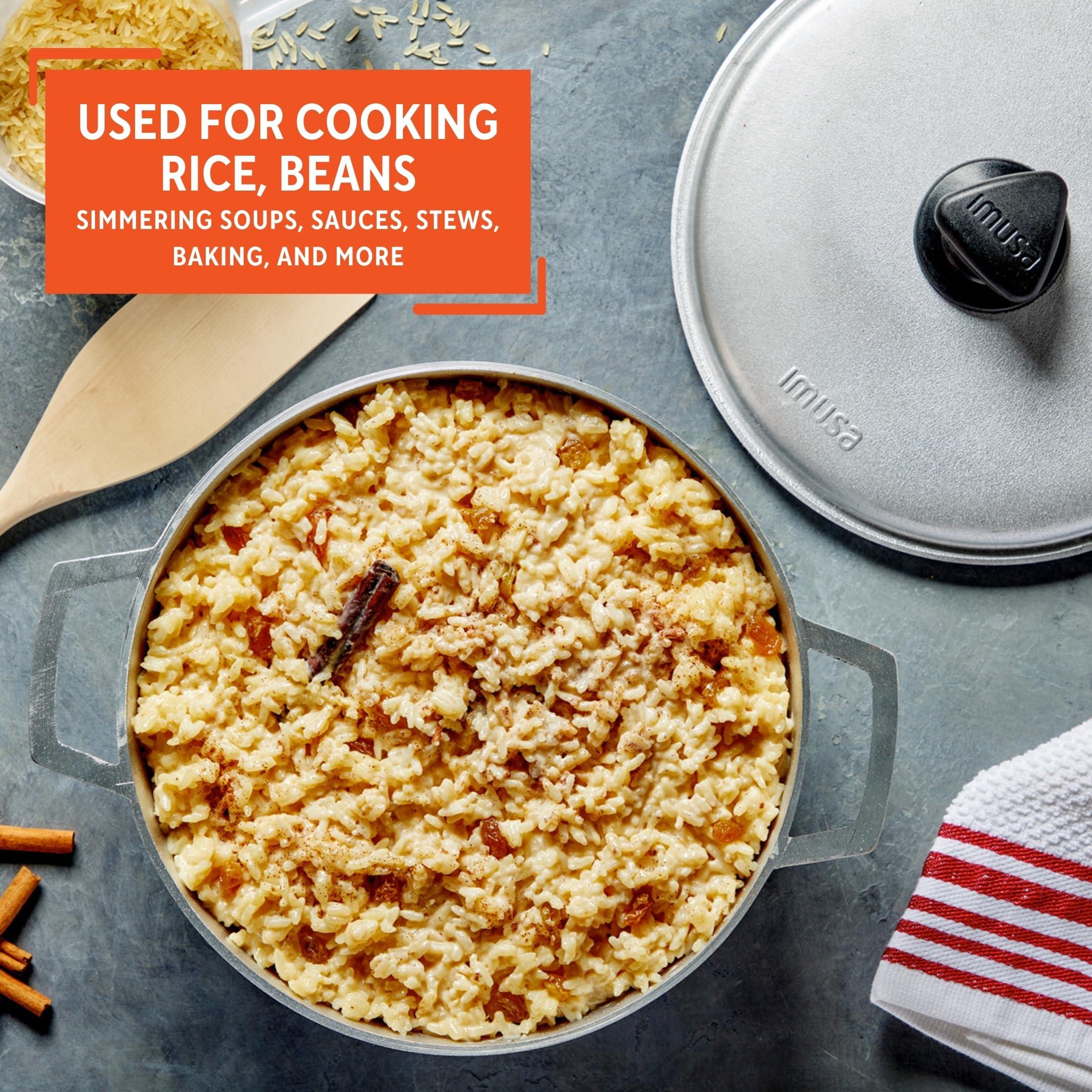 Imusa IMUSA USA Traditional Aluminum Colombian Natural Caldero Cookware, 3.7 Quart, Silver