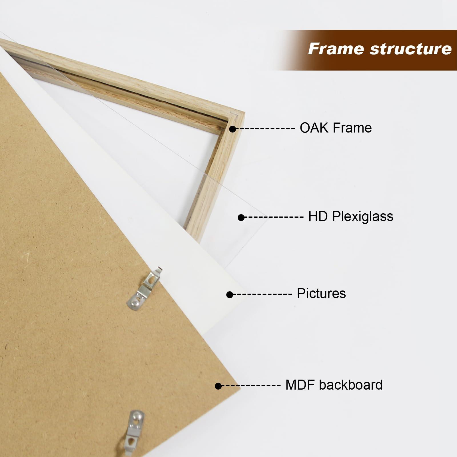 QTART QTART 12X18 Picture Frame, 12x18 Frame Natural Oak Wood Poster Frame for Photo Wall Mounting Tabletop Display, 12 by 18 Picture Frames,1 Pack