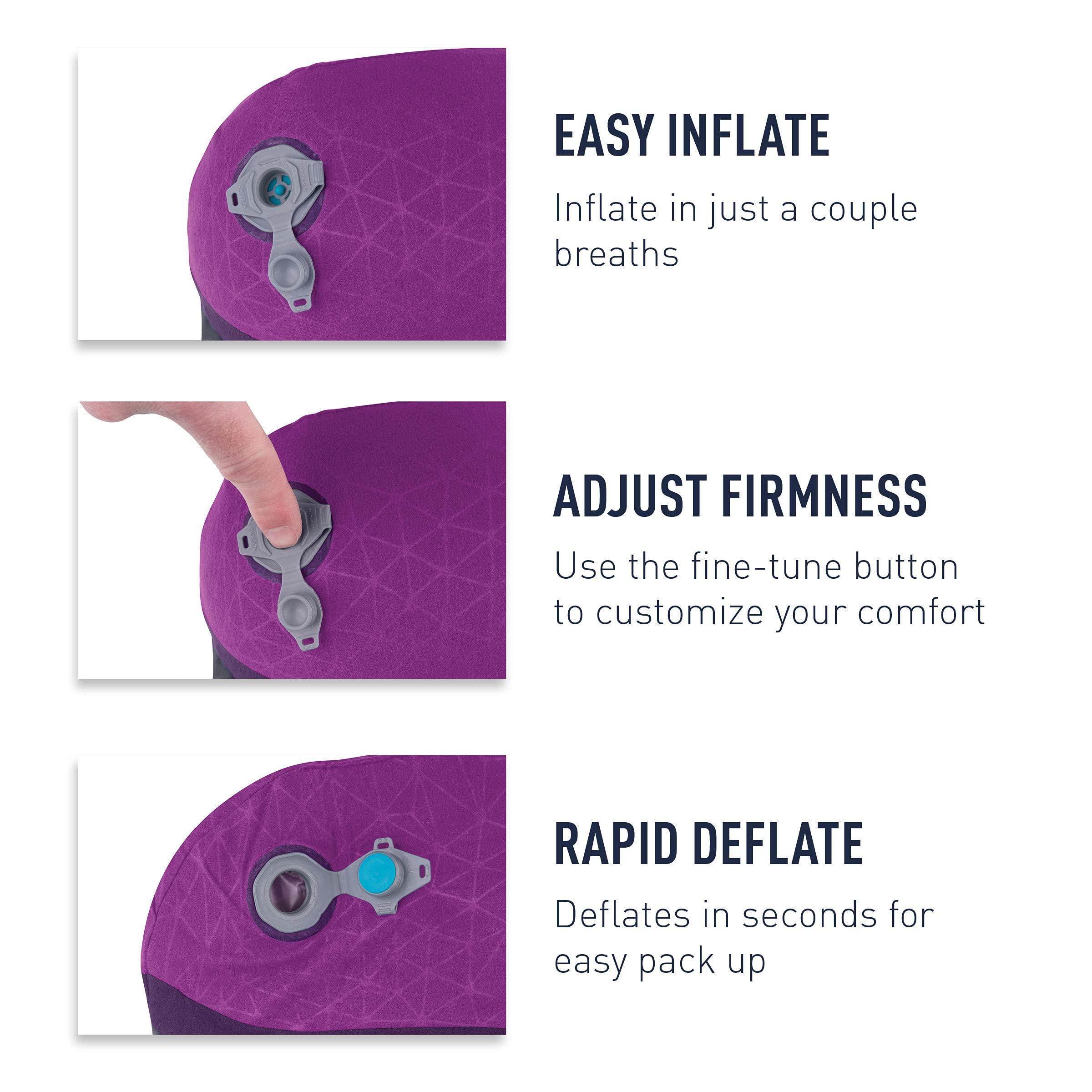 Sea to Summit Sea to Summit Aeros Premium Traveller Inflatable Neck Pillow, Navy Blue