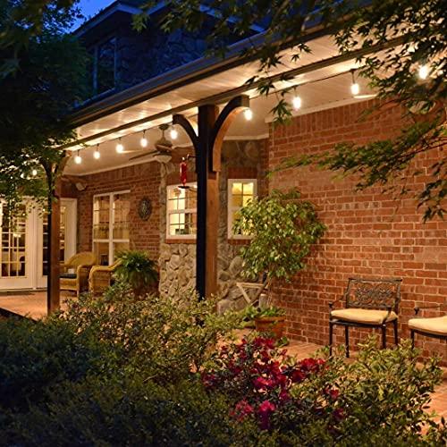 Enbrighten Enbrighten LED Outdoor String Lights 48ft Soft Warm White Patio Lights with Ultra-Durable Shatterproof and Waterproof Acrylic Bulbs for Balcony, Backyard, Porch, Gazebo, Deck, Party and Market, 35631