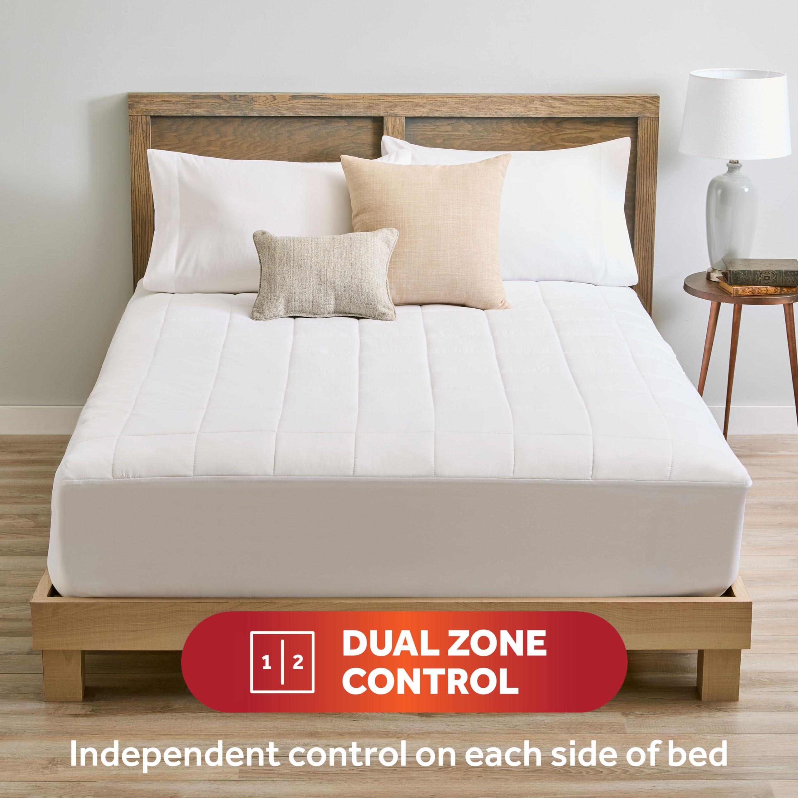 Sunbeam Sunbeam Restful Premium Quilted Heated Mattress Pad - King White