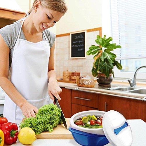 Pinnacle Thermoware Pinnacle Large Insulated Casserole Dish with Lid 2.6 qt. Elegant Hot Pot Food Warmer/Cooler -Thermal Soup/Salad Serving Bowl Stainless Steel Hot Food Container Best Gift Set for Moms Holidays Blue