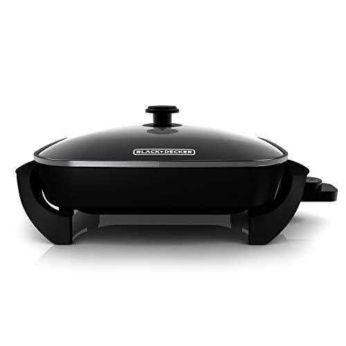 BLACK+DECKER BLACK+DECKER Electric Skillet, Variable Temperature Control, Nonstick Cooking Surface, Dishwasher Safe, Tempered Glass Lid, 12\"x15\"